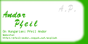 andor pfeil business card
